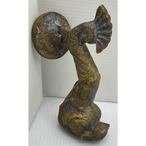 Vintage Brass Oriental Dolphin Knocker Made In Mexico 6 Inches
